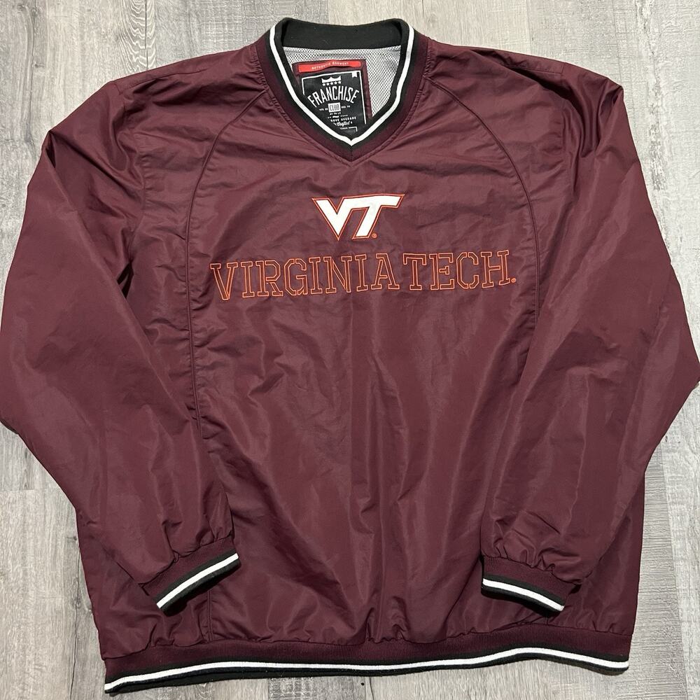 Virginia Tech Hokies Collegiate Franchise Club Red Pullover College Windbreaker